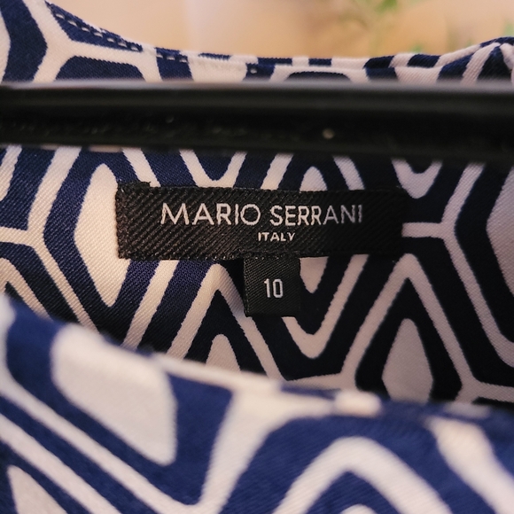 Mario Serrani Navy and White Geometric Dress - Picture 5 of 6